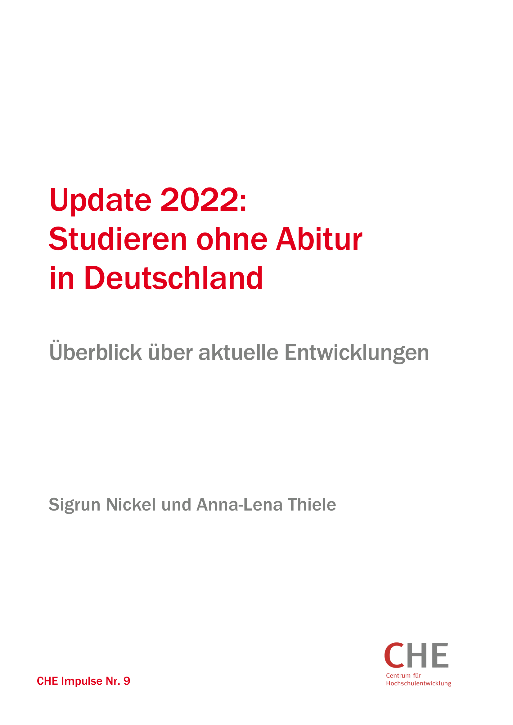 Studieren ohne Abitur in Deutschland Update 2022 PDF-Cover